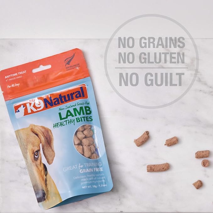 K9 Natural Grain-Free Freeze-Dried Dog Treats, Lamb Bites 1.76oz