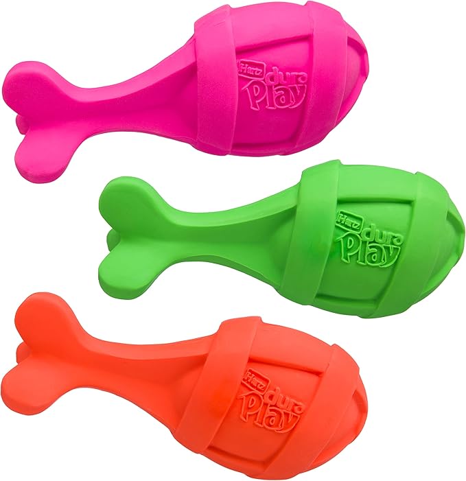 Hartz Dura Play Bacon Scented Rocket Dog Toy, Medium ( Colors may vary ) (3 Pack)