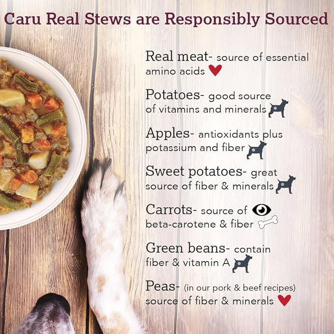 Caru - Real Turkey Stew For Dogs, Natural Adult Wet Dog Food With Added Vitamins And Minerals, Free From Grain, Wheat And Gluten (12.5 Oz)