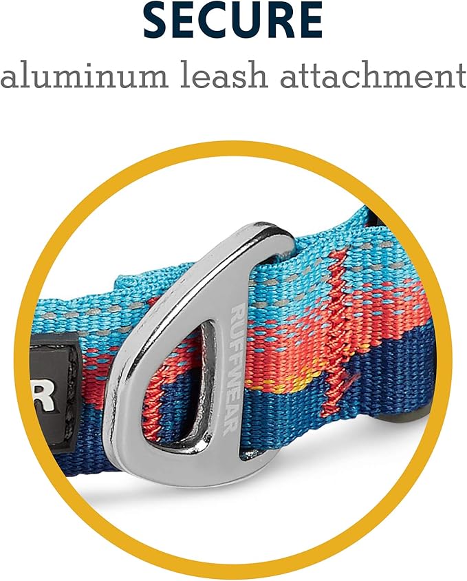 Ruffwear, Crag Dog Collar, Reflective and Comfortable Collar for Everyday Use, Sunset, 11"-14"