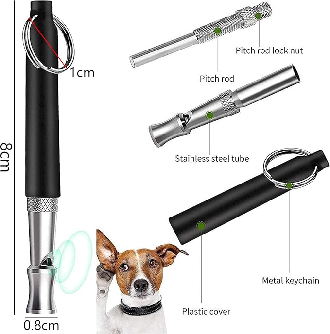 6 Pack Dog Whistle with Lanyard Stop Neighbors Dog from Barking Adjustable Ultrasonic Silent Dog Whistle Professional Dog Training Whistles for Dog Daily Training