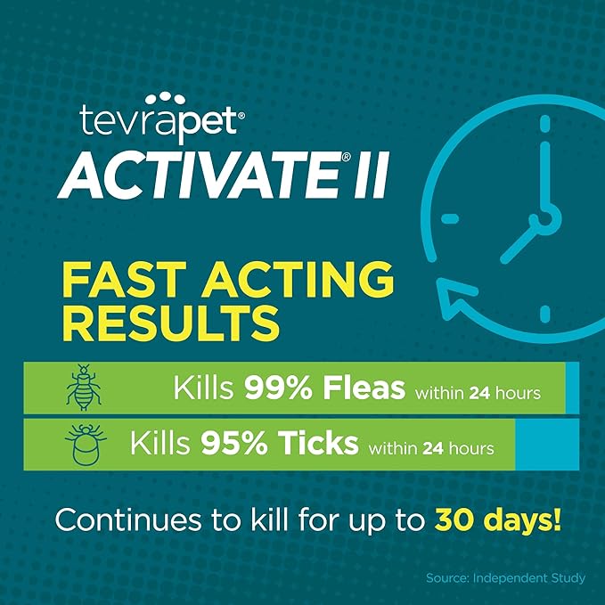 Activate II Flea and Tick Prevention for Dogs | 4 Count | Small Dogs 4-10 lbs | Topical Drops | 4 Months Flea Treatment