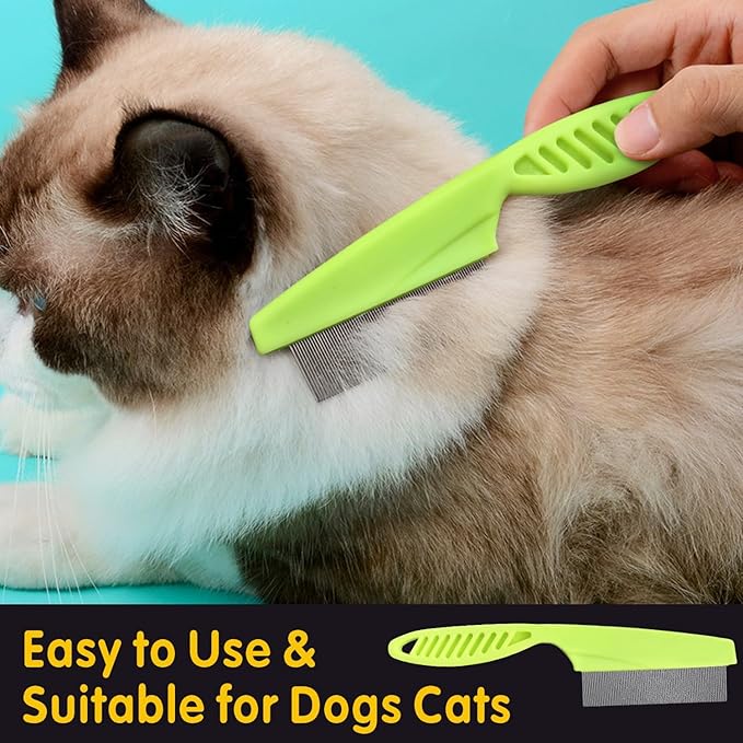 Tick Removal Tool for Dogs, Stainless Steel Tick Tweezers Remover Tool Kit, 3 Pack Quick & Safe Tick Hook Flea Tick Tweezers Clip Remover Flea Comb Magnifying Glass for Dogs Cats Human