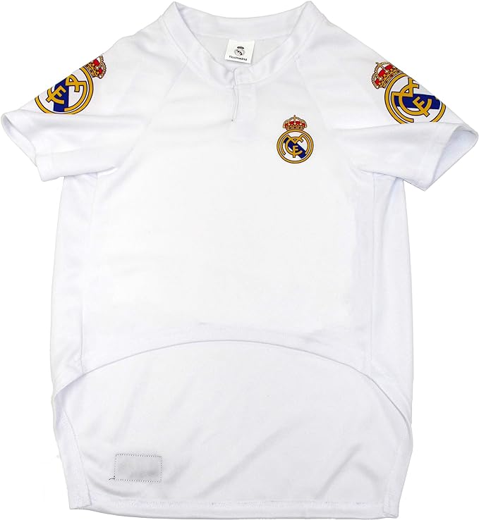 Real Madrid Jersey for DOGS & CATS Football Fan Jerseys, Bright Team colors, SIZE: Large