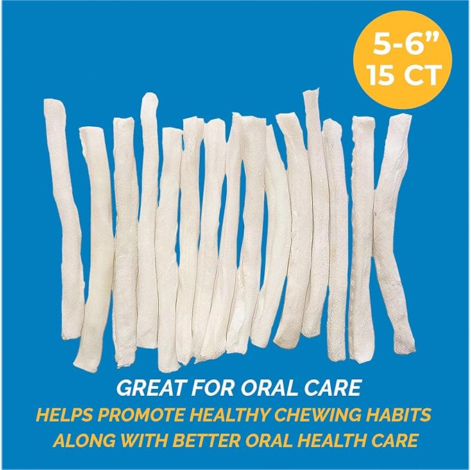 Dog Skinny Rawhide Rolls |Chew Bones for Small Dogs (15 Count) 5-6" - Beef Hide Skinny Rolls -100% Natural Chews Premium Raw Hides Bulk Treats