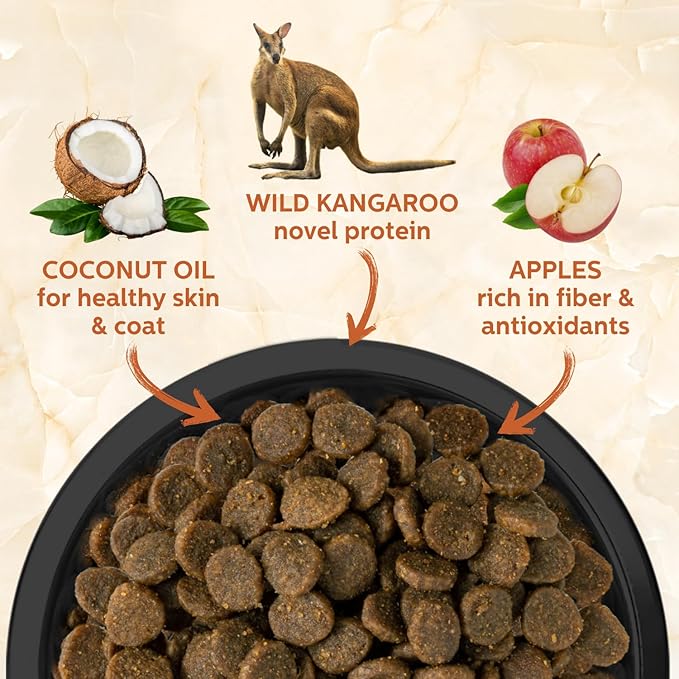 Addiction Wild Kangaroo & Apples - Dry Dog Food - Limited Ingredient Novel Protein - Muscle and Weight Management - Grain-Free - Ideal for Dogs with Food Allergies 4lb - 2 Packs