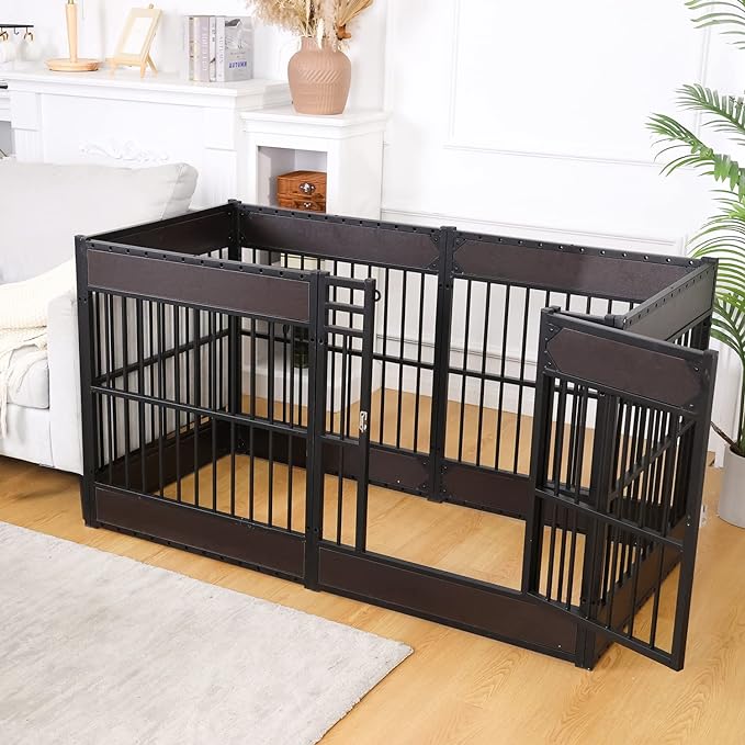 Dog Playpen, 31.5" Height Dog Pen Indoor, Heavy Duty, Safe and Sturdy, Furniture Style Puppy playpen (Black)