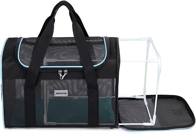 Frame Soft Surface pet Carrier, cat, Dog and Rabbit Airline-Approved pet Transport Carrier, Non-Collapse Deformation and Safety Special Zipper Hook Design.