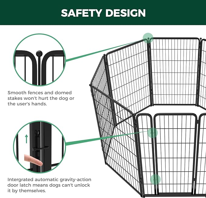 FXW Homeplus Dog Playpen Designed for Indoor Use, 45" Height for Large Dogs, BlackāPatented