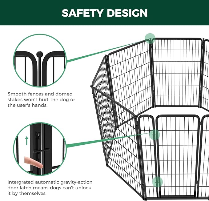 FXW Homeplus Dog Playpen Designed for Indoor Use, 45" Height for Large Dogs, BlackāPatented