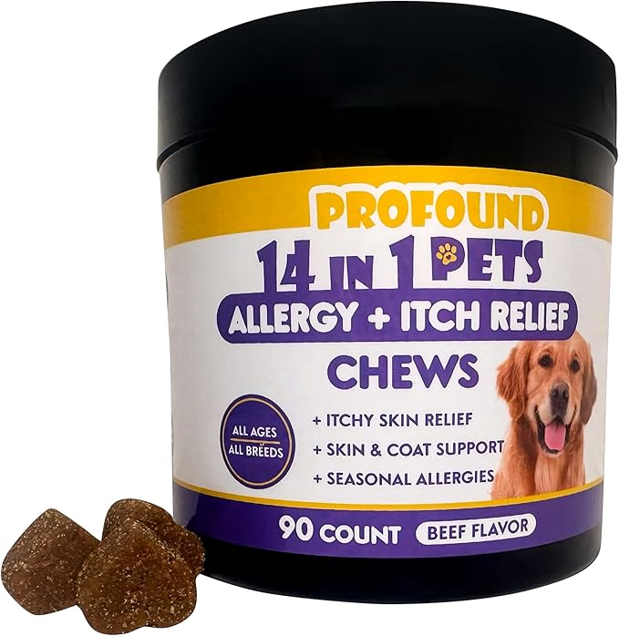 Pet Allergy and Itch Relief, Dog Allergy Chews, Intermittent Itchiness, Pet Probiotic, Seasonal Allergies - Anti Itch Support