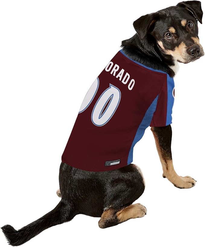 Pets First NHL Colorado Avalanche Jersey for Dogs & Cats, Small. - Let Your Pet Be A Real NHL Fan!