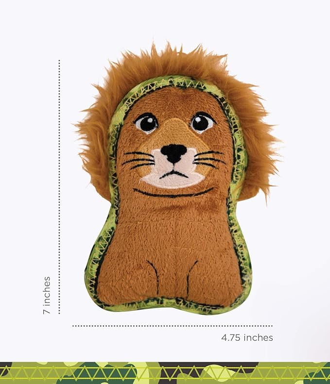 Outward Hound Xtreme Seamz Lion Squeaky Dog Toy - Reinforced Dense Stuffing Plush Toy
