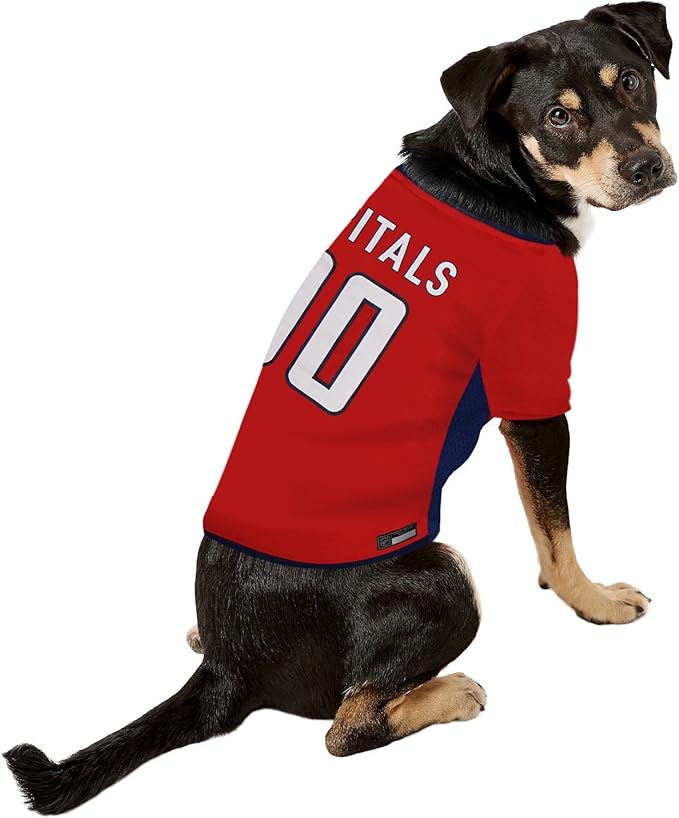 Pets First NHL Washington Capitals Jersey for Dogs & Cats, Medium. - Let Your Pet be a Real NHL Fan!