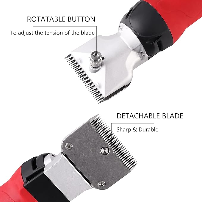 Horse Clipper 380W Professional Heavy Duty Horse Grooming Kit Electric Animal Grooming Clipper Trimmer Remover for Horses, Equine, Cattle, Pony and Large Thick Coat Animals