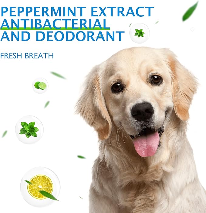 Dog Breath Freshener, Dog Teeth Cleaning Spray, Freshens Breath Instantly, Dog Dental Spray, Pet Fresh Breath Dental Spray, Dog Mouthwash Without Brush Fights Tartar (1pack)