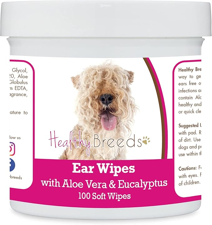 Healthy Breeds Lakeland Terrier Ear Cleaning Wipes with Aloe & Eucalyptus for Dogs 100 Count