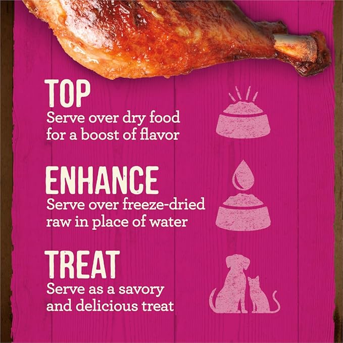 Merrick Grain Free Bone Broth, Premium Human Grade And Gluten Free Dog And Cat Food Topper Pouches, Turkey - 7 oz. Pouch