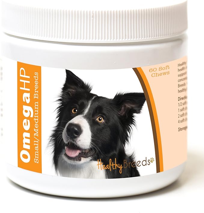 Healthy Breeds Border Collie Omega HP Fatty Acid Skin and Coat Support Soft Chews 60 Count