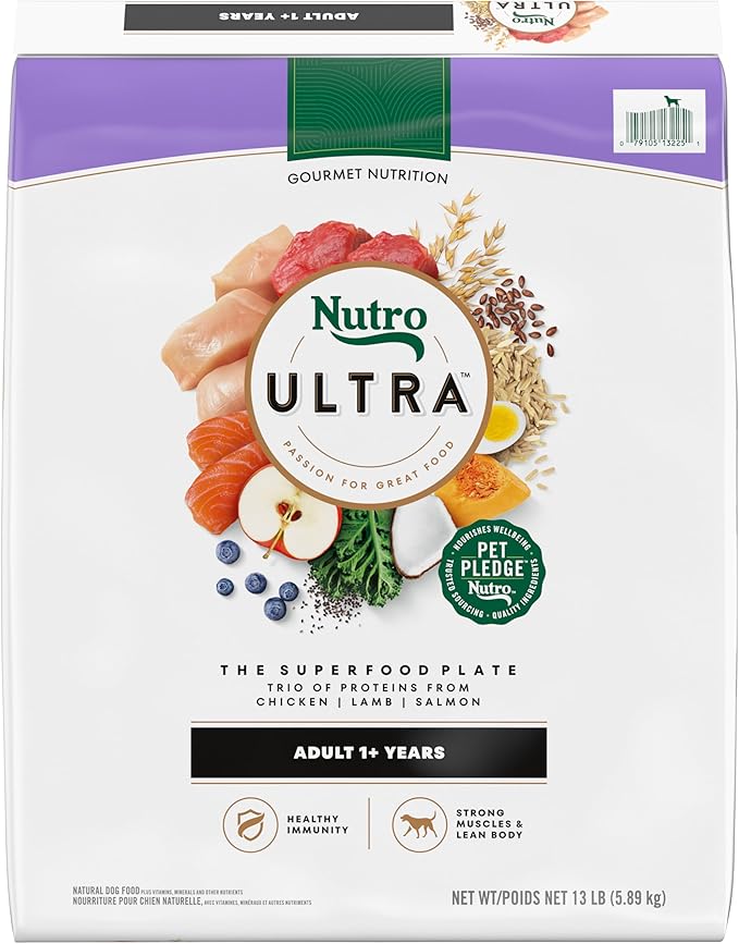 Nutro Ultra Adult Dry Dog Food with a Trio of Proteins from Chicken, Lamb and Salmon, 13 lb. Bag