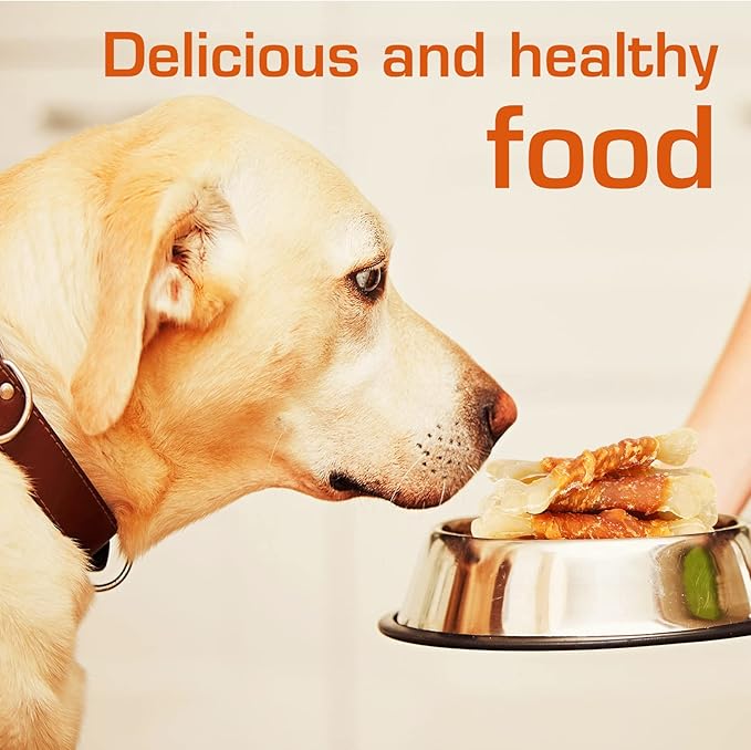 UrbanX HealthyBones Rawhide Free Healthy Foods for Australian Shepherd Pit Bull Mix and Other Large Mixed Breed Dogs, Chicken Wrapped Sticks Dog Foods, Soft Chewy Foods for Training Rewards, 7 Count