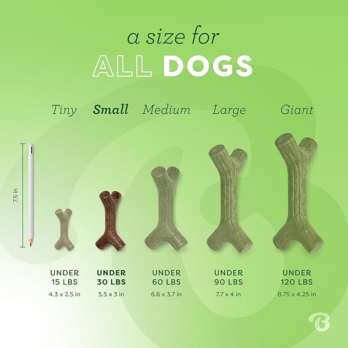 Benebone Maplestick Durable Dog Chew Toy for Aggressive Chewers, Real Maplewood, Made in USA, Small