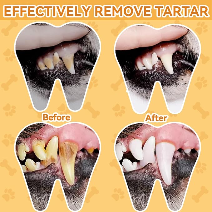 Dog Teeth Cleaning Wipes for Dogs & Cats 60 Counts, Dog Dental Finger Wipes Remove Bad Breath, Dog Tooth Brushing Kit Wipes Reducing Tartar Buildup & Gum Care Pet Dog Teeth Wipes