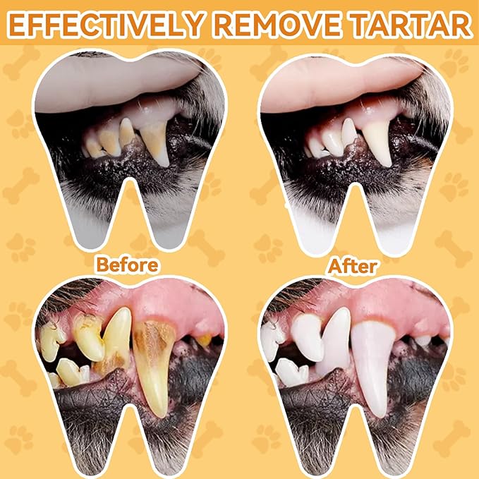 Dog Teeth Cleaning Wipes for Dogs & Cats 60 Counts, Dog Dental Care Wipes, Dog Tooth Brushing Kit Dental Wipes, Remove Bad Breath by Reducing Tartar Buildup & Freshens Breath