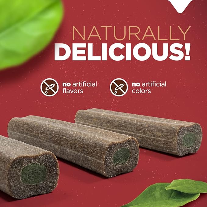 Natural Farm Natbones Superfood, All Natural Beef Flavor Dog Treats (12 Pack) - Chewy Beef Protein Treat Carrots, Green Peas, Spinach & Flaxseed, Natural Soup Bone, Engaging Dual Texture