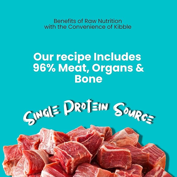 Freeze Dried Dog Food for Small & Large Breeds Dogs, 16 Oz Beef Dog Food Toppers for Picky Eatres, Made in USA - Grain Free & All Natural Freeze Dried Dog Treats Made with 96% Meat Organs