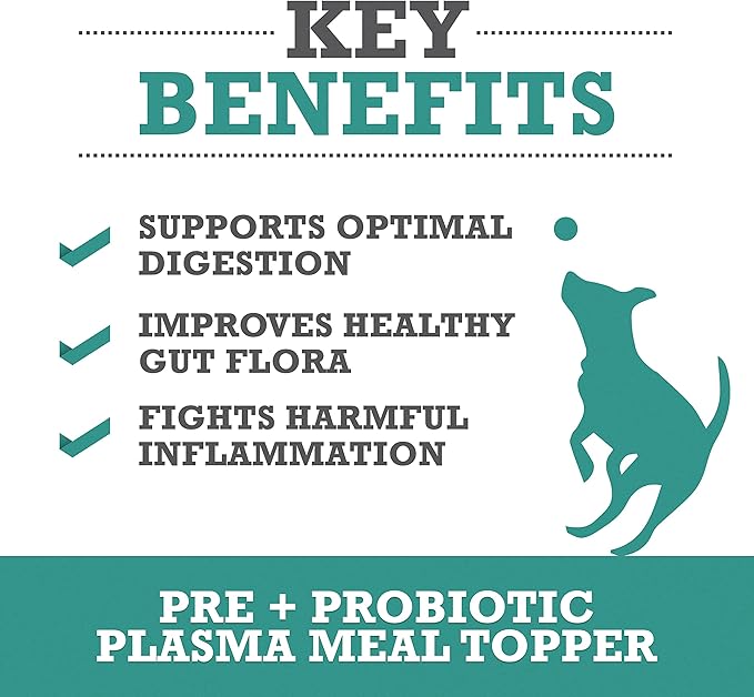 WINPRO Dog Probiotic Powder Meal Topper, Spray Dried Plasma with Prebiotics and Probiotics for Digestive Support and Gut Health for Dogs, All Breeds, Ages, and Sizes, 60 Scoops, Made in USA