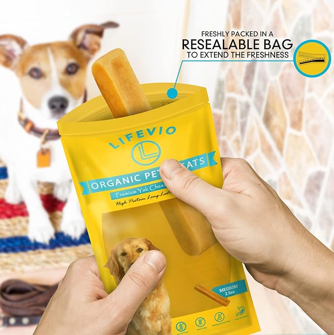 Medium Himalayan Yak Cheese Dog Chews, Medium (1 Stick) Long Lasting, 100% Natural with Pink Salt and Lime Juice for All Dogs