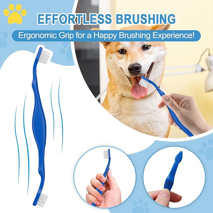 Comfort Grip Canine Toothbrush for Medium Dogs - Ergonomically designed for easy dental care for medium-sized dogs Dog teeth cleaning - M
