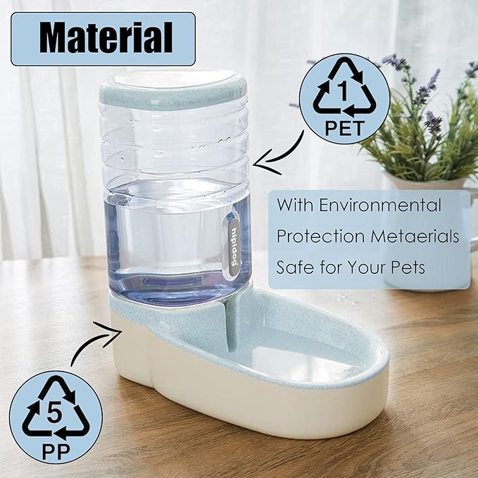 kathson Automatic Cats Water Dispenser 1 Gallon Gravity Dogs Water Station Feeder Large Capacity Pet Drinking Bowls for Kitten Puppy