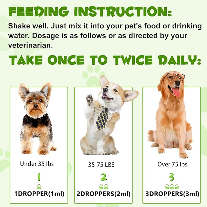 Probiotics for Dogs,3-in-1 Dog Probiotics,Dog Probiotics for Digestive Support, Dog Probiotic Supplements,Pet Probiotics for Dogs, Liquid Probiotics for Dogs | 2 Oz