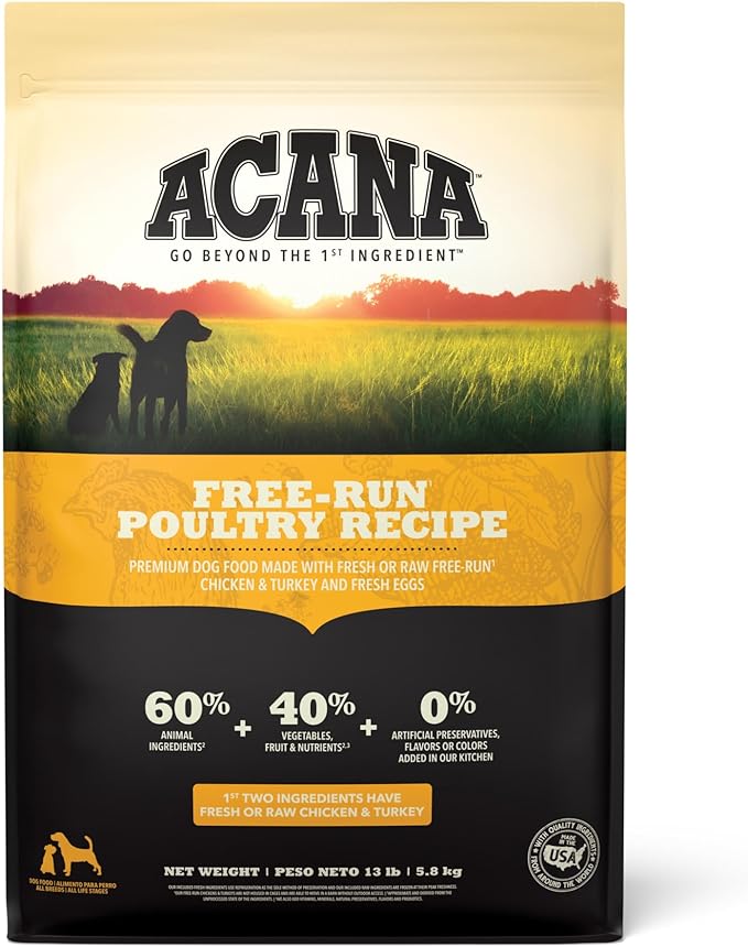 ACANA Grain Free Dry Dog Food, Free-Run Poultry Dog Food Recipe, 13lb