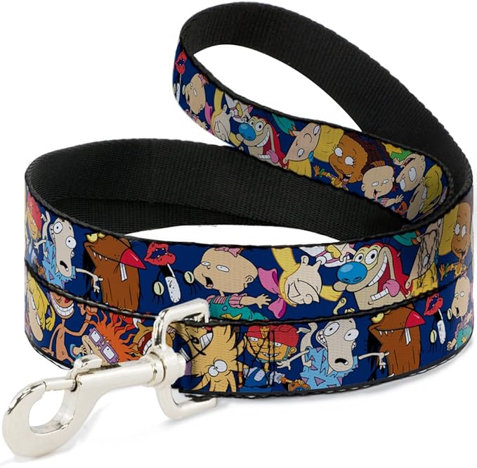 Dog Leash Nick 90s Rewind 16 Character Poses Navy Blue 6 Feet Long 0.5 Inch Wide