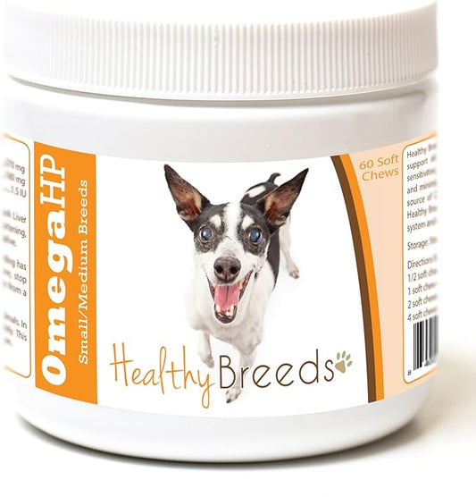 Healthy Breeds Rat Terrier Omega HP Fatty Acid Skin and Coat Support Soft Chews 60 Count