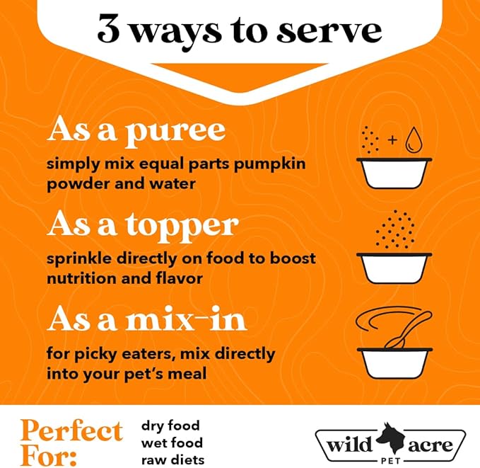 Pumpkin Powder for Dogs - No More Diarrhea or Scoots! - Digestive Puree Treat or Food Topper - Fiber Supplement for Dogs with Prebiotics, 16oz