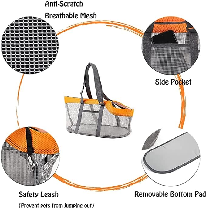 Pet Carrier Bag, Dog Purse, Cat Carrier Handbag with Breathable Mesh, Lightweight Panoramic Pet Bag for Small Dogs and Cats, Ideal Dog Travel Bag and Cat Transport Tote (15.7" x 7.9" x 8.7")