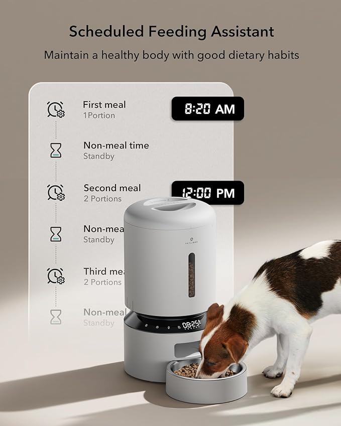 PETLIBRO Automatic Cat Feeder, Automatic Dog Feeder with Freshness Preservation, 5L Timed Cat Feeders for Dry Food, Up to 6 Meals Per Day, Granary Pet Feeder for Cats/Dogs