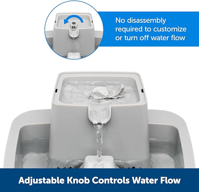 PetSafe Drinkwell Cat Water Fountain - Automatic Dog Water Bowl - Great for Multiple Pets - Pump and Water Filter Included - Dishwasher Safe - Easy Clean Pet Dish - Water Dispenser - 1 Gallon/128 oz