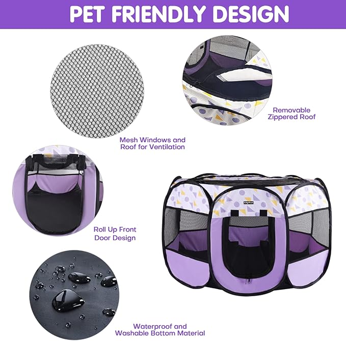 Portable Dog Cat Playpen Small Dog Puppy Kitten Play Pens Indoor Pop Up Travel Dog Pen for Outdoor Camping Use