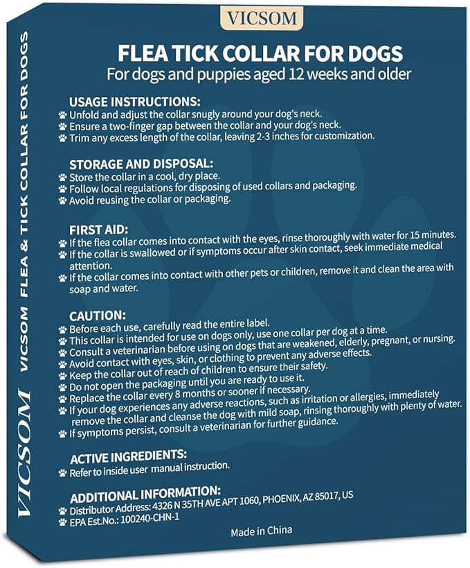 4 Pack Flea Collar for Dogs, Dog Flea and Tick Collar 32 Months Flea and Tick Treatment for Dog, Waterproof Adjustable Dog Flea and Tick Prevention Collar for Small Medium Large Dog Puppy, Black