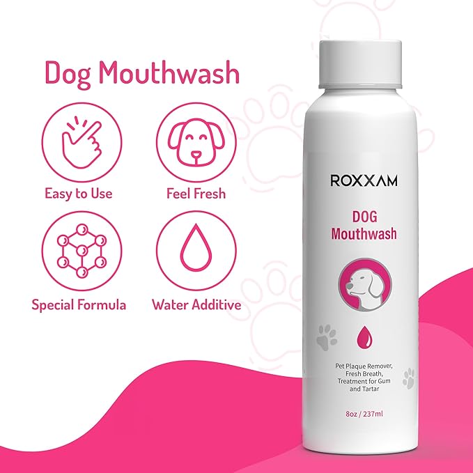 Dog Mouthwash: Advanced Dental Care Water Additive for Dogs | Keep Dog Breath Fresh and Teeth Clean | Supports Gum Health | Eliminates Bad Breath, Whitens Teeth, Prevents Cavities