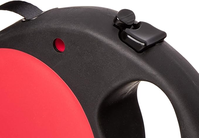 doggo Everyday Retractable Dog Leash, 16' Long Belt, Large for Dogs Up to 110 lbs, Red with Black Soft Grip Handle