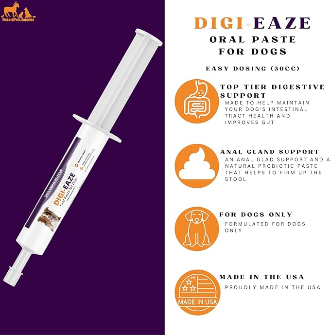 Digi-Eaze Probiotic Paste Easy Dosing Syringe for Upset Stomach, Traveling Diarrhea, Digestive Health for Dogs 30cc