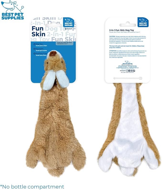 Best Pet Supplies Stuffing Free Squeaky Dog Toys for Small Dogs, Medium Dogs, and Large Dogs, Durable, Best Dog Chew Toy for Teething Puppy, Indoor Play - Hare, Small