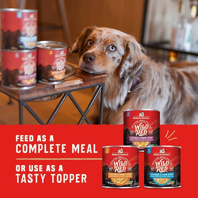 Stella & Chewy's Wild Red Stew High Protein Wet Dog Food Large Variety Pack Bundle, 10 Ounce Cans (Pack of 18)