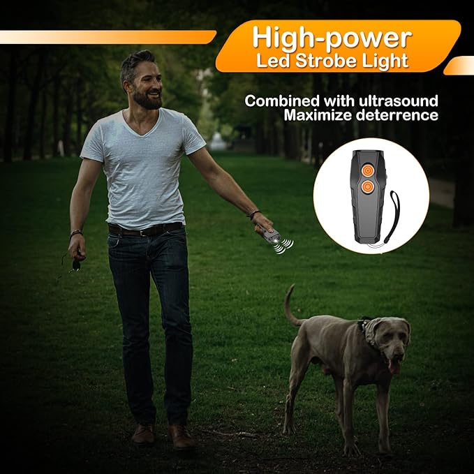 NOUGAT Dog Barking Control Devices, Anti Barking Device with 3 Training Deterrent Modes, Barking Control 25FT Ultrasonic Dog Bark Deterrent, Rechargeable Dog Training & Behavior Aids with LED